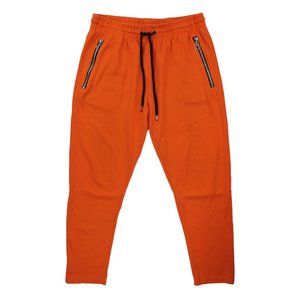 Forever 21 Mens Orange Drawstring Zipper Jogger Stretch Athletic Sweatpants XL